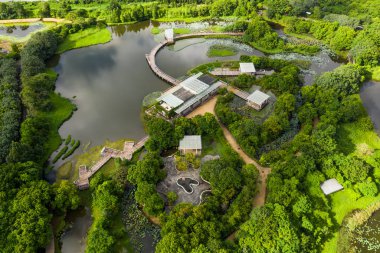 Tin Shui Wai, Hong Kong - 02 Eylül, 2018: Hong Kong sulak alan park