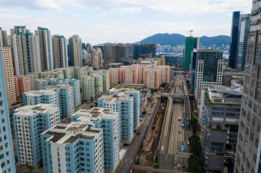 Kwun Tong, Hong Kong 03 Eylül 2018:-Hong Kong şehir
