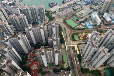 Tuen Mun, Hong Kong 09 Eylül 2018:-Hong Kong yerleşim bölgesi