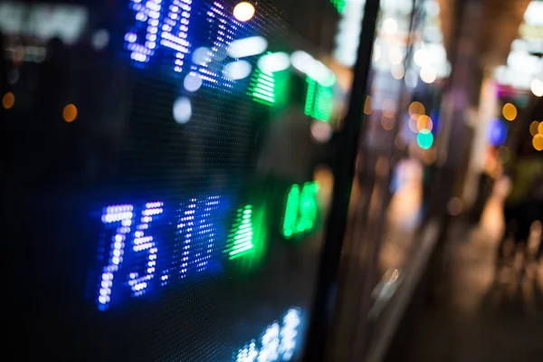 Kijelző Város Éjjel Stock Market Idézetek — Stock Fotó