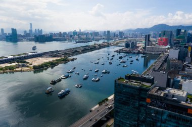 Kowloon Körfezi, Hong Kong 03 Eylül 2018:-Hong Kong şehir