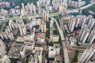 Tuen Mun, Hong Kong, 09 Eylül 2018:-Hong Kong şehir aşağı