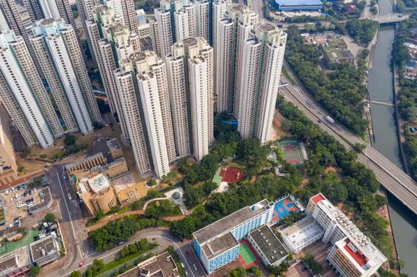Tin Shui Wai Hong Kong Augusti 2018 Hong Kong Bostadsområde — Stockfoto