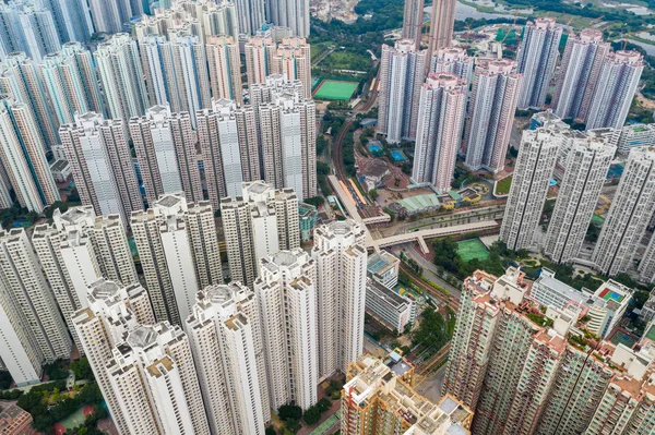 Tin Shui Wai, Hong Kong - 26 Ağustos, 2018: Top Hong Kong kenti