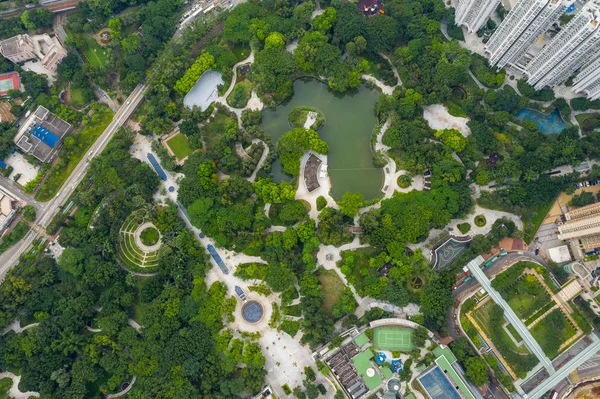 Tin Shui Wai Hong Kong Agosto 2018 Parque Central Tin — Foto de Stock