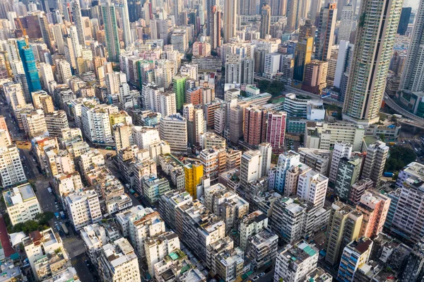 香港深水 2018年9月11日 香港城市从以上 — 图库照片