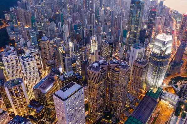 Central Hong Kong Setembro 2018 Cidade Hong Kong Noite — Fotografia de Stock