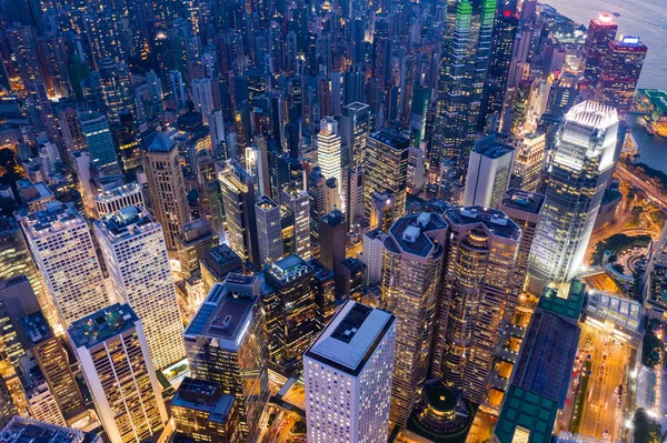 Central Hong Kong Setembro 2018 Cidade Hong Kong Noite — Fotografia de Stock