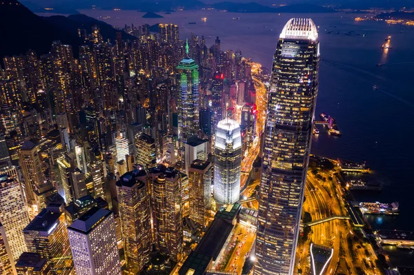 Central Hong Kong Settembre 2018 Hong Kong Notte — Foto Stock