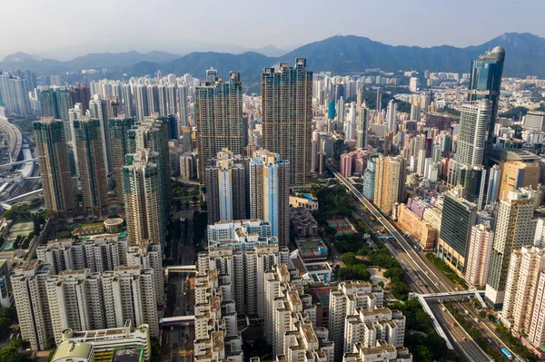 2018 ドローン飛ぶ香港市内 — ストック写真