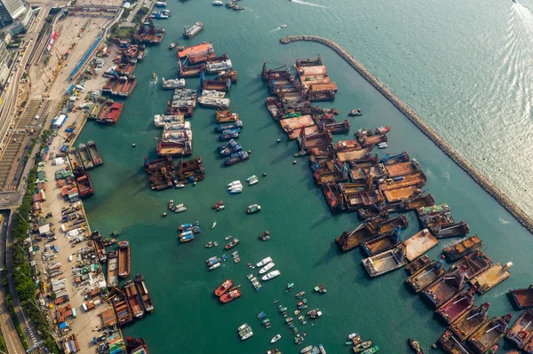 Kowloon West Hong Kong Septiembre 2018 Refugio Tifones Ciudad Hong — Foto de Stock