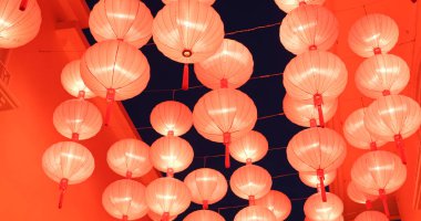 Gece için Çin yeni yılı Çin fener dekorasyon