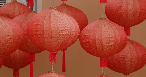 Geleneksel Çin Kırmızı Fener Dekorasyonu — Stok fotoğraf