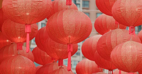 Παραδοσιακά Κινέζικα Κόκκινα Φανάρια Για Κινέζικο Νέο Έτος — Φωτογραφία Αρχείου