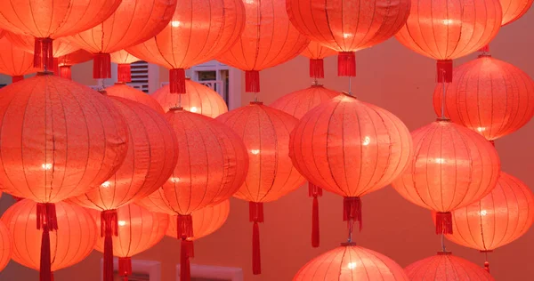 Traditional Red Chinese Lanterns Chinese New Year Night — Stock Photo, Image