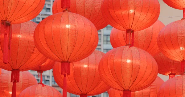 Κινεζική Κόκκινο Φανάρι Διακόσμηση Για Σεληνιακό Νέο Έτος Βράδυ — Φωτογραφία Αρχείου