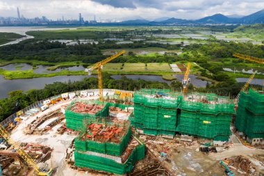 Tin Shui Wai, Hong Kong - 02 Eylül, 2018: şantiye Hong Kong