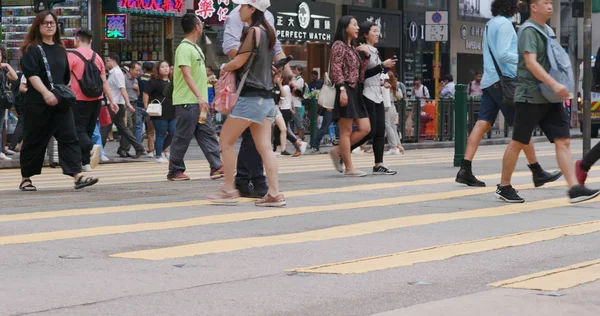 Tsim Sha Tsui Hong Kong September 2018 Mensen Lopen Straat — Stockfoto