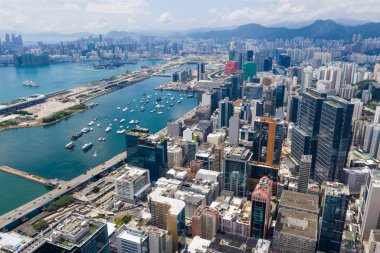 Kowloon Körfezi, Hong Kong 03 Eylül 2018:-Hong Kong şehir