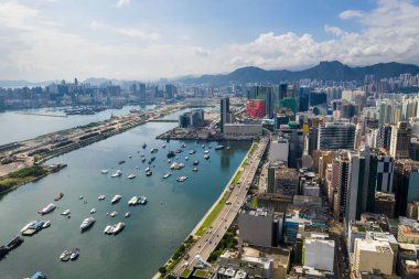 Kowloon Körfezi, Hong Kong 02 Eylül 2018:-Hong Kong kowloon yan