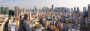 Sham Shui Po, Hong Kong, 11 Eylül 2018:-Hong Kong şehir, panoramik çekim