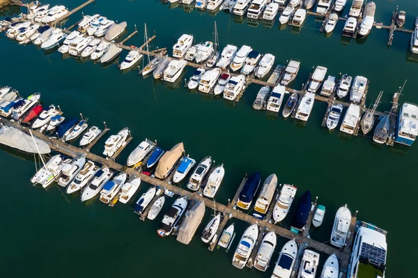 Tuen Mun Hong Kong September 2018 Taifun Schutz Mit Yachtbooten — Stockfoto