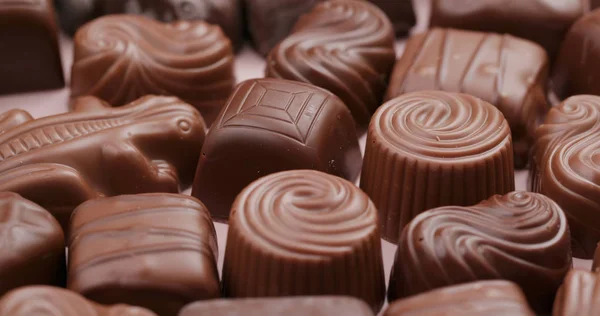 Zblízka Různé Čokoládové Lanýže — Stock fotografie