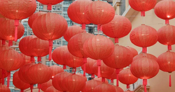 Lanternas Vermelhas Chinesas Tradicionais — Fotografia de Stock