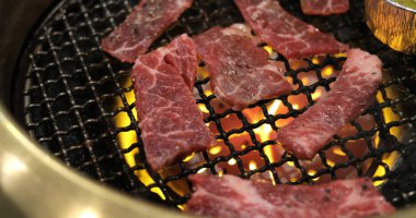 Japon tarzı Barbekü yakın çekim