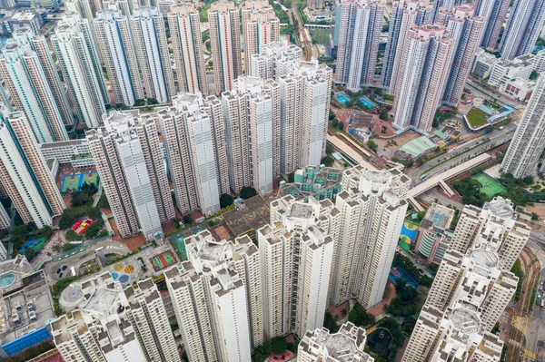 Tin Shui Wai Hong Kong Augustus 2018 Hong Kong Flatgebouw — Stockfoto