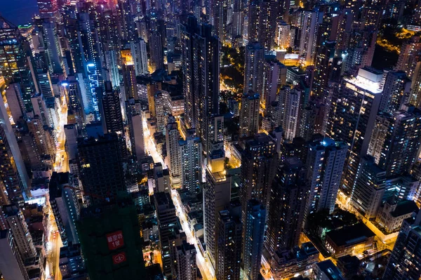 Sheung Wan Hong Kong October 2018 Hong Kong Building Night — Stock Photo, Image