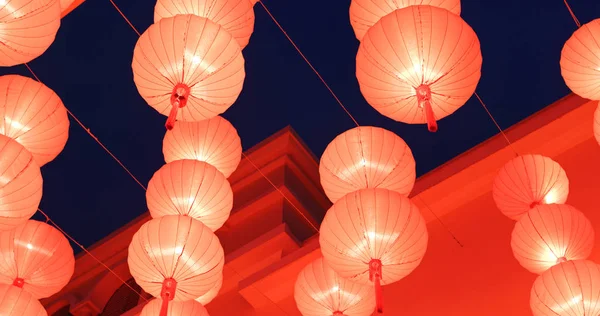 Chinese Lantaarn Decoratie Voor Chinees Nieuwjaar Bij Nacht — Stockfoto