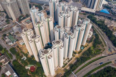 Tin Shui Wai, Hong Kong - 25 Ağustos, 2018: Hong Kong şehir