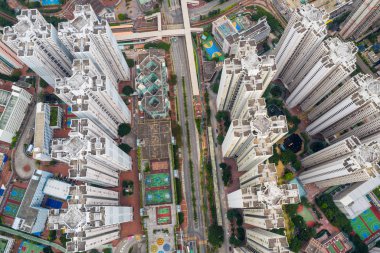 Tin Shui Wai, Hong Kong - 26 Ağustos, 2018: Hong Kong apartman