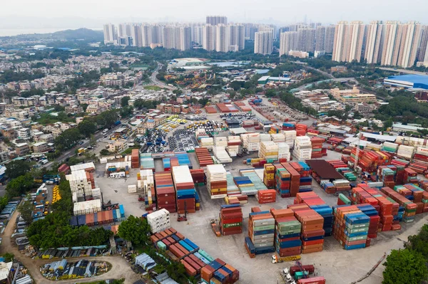 Tin Shui Wai Hong Kong September 2018 Storage Container Hong — Stock Photo, Image