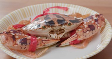 UNCOOK taze çiçek yengeç yakın çekim