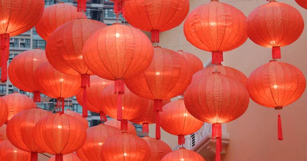 Decorazione Tradizionale Lanterna Cinese Capodanno Lunare Notte — Foto Stock