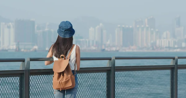 Woman looking  at the sea view