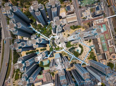 Tin Shui Wai, Hong Kong - 30 Mayıs, 2018: Hong Kong yerleşim bölgesi