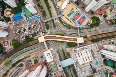 Tin Shui Wai, Hong Kong - 26 Ağustos, 2018: Top Hong Kong kenti