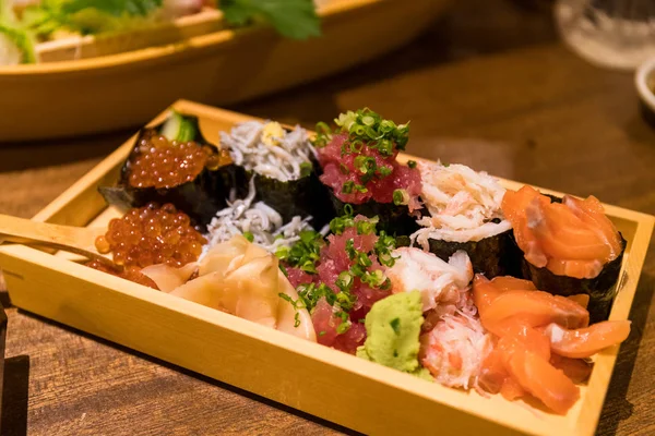 close up of   Japanese sushi restaurant