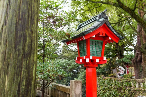 Červené Světlo Japonský Chrám Zahradě — Stock fotografie