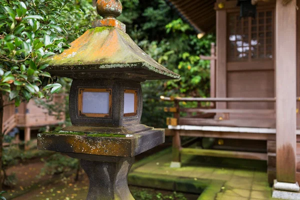 Lampada Pietra Nel Tempio Giapponese Giardino — Foto Stock