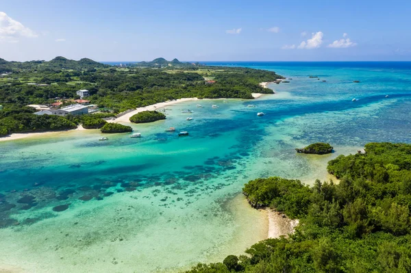 Drony Průlet Kabira Bay Ishigaki Island — Stock fotografie