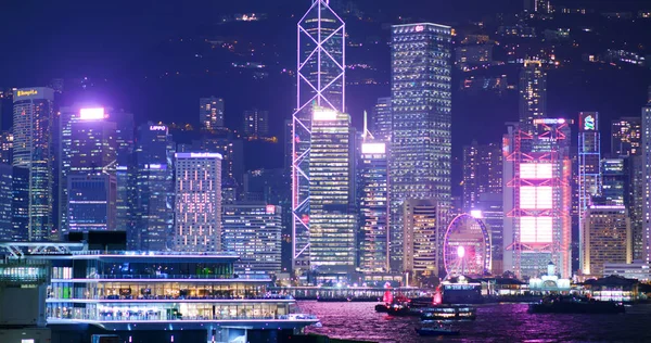 Victoria Harbour Hong Kong October 2018 Hong Kong City Night — Stock Photo, Image