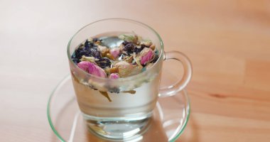 Kelebek bezelye bitki çayı yakın çekim 