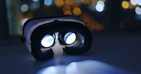 Virtual Reality Play Video Night — Stock Photo, Image