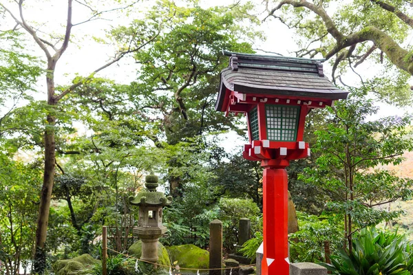 Red lamp in Japanese temple
