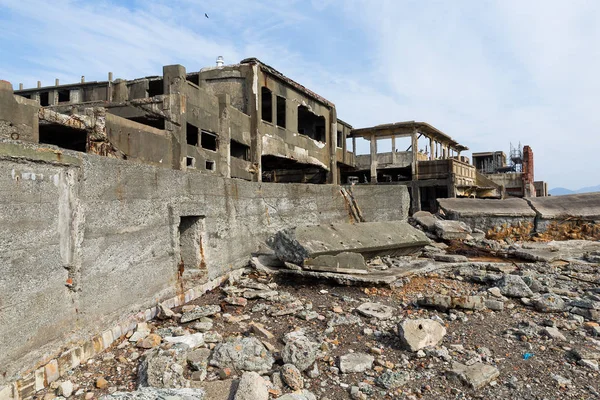 Vecchie Rovine Dell Isola Gunkanjima Giappone — Foto Stock