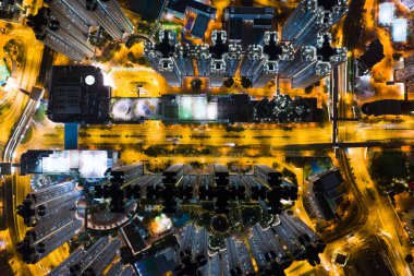 Tin Shui Wai, Hong Kong 27 Ekim 2018:-gece Hong Kong şehir